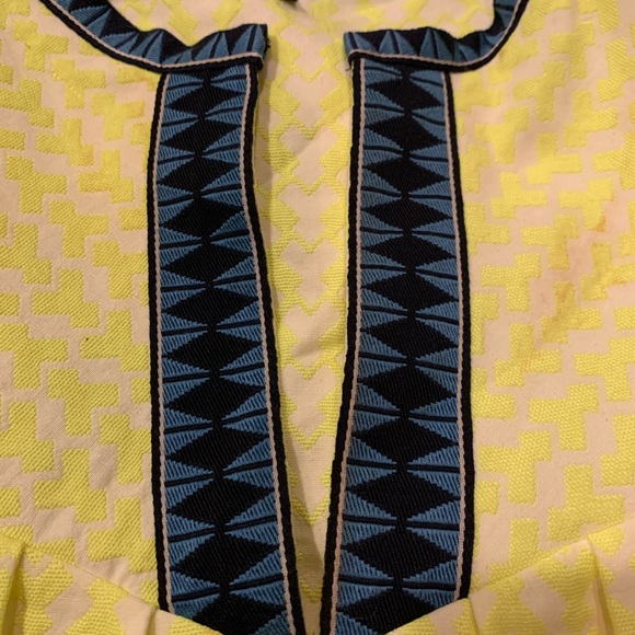JCrew Yellow Blue Geo Arrow Print Neon Tunic - Picture 3 of 10